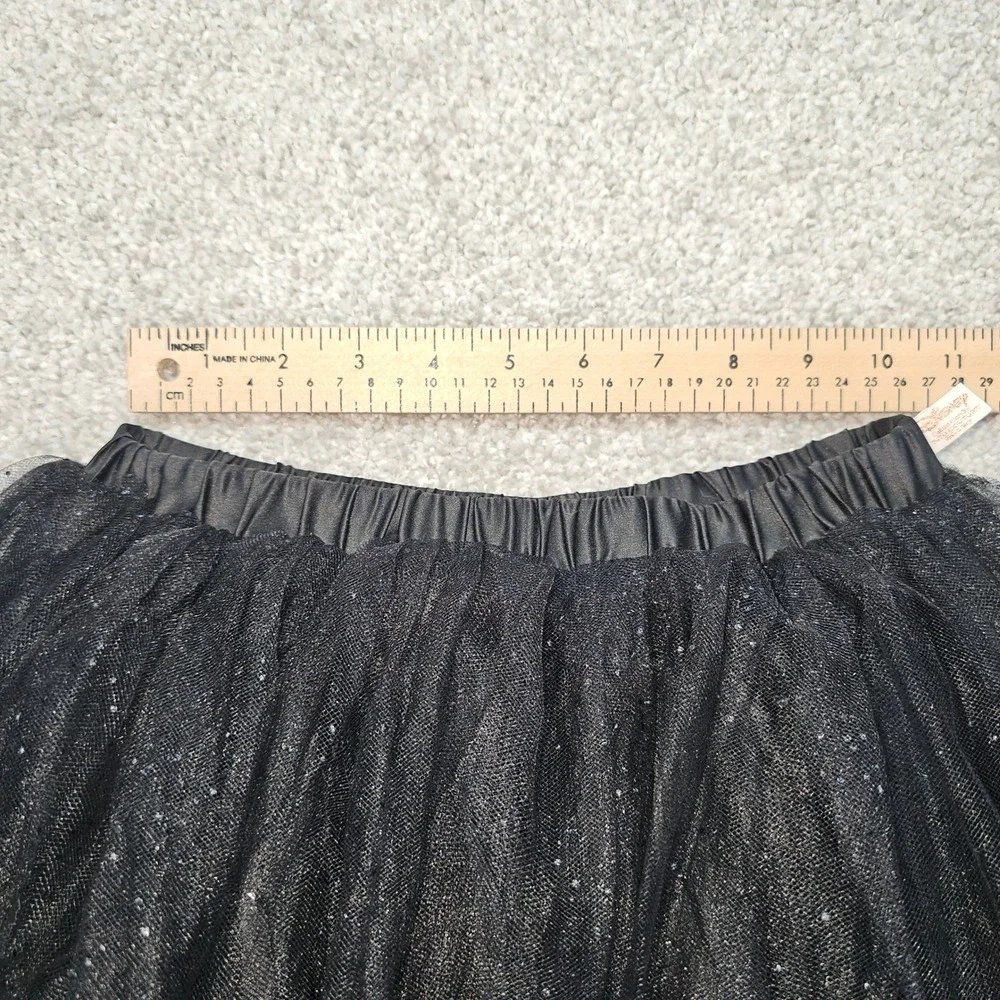 Disney Girls Black Tulle Tutu Skirt‎ Sparkle Costume Size 7/8 See Description
